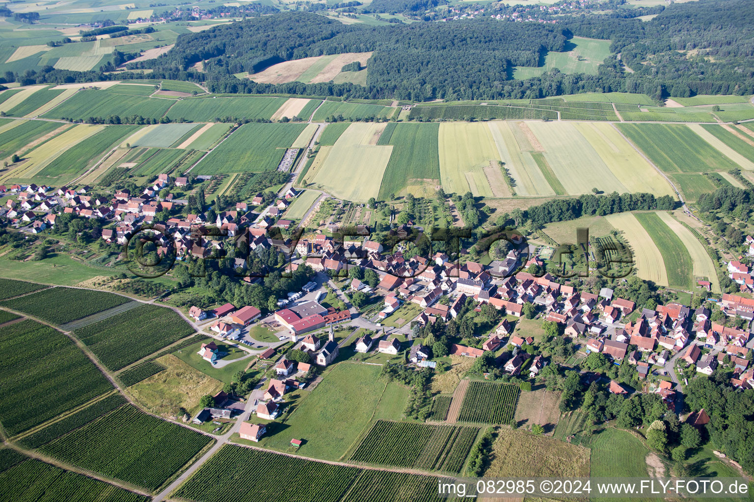 Oblique view of Cleebourg in the state Bas-Rhin, France