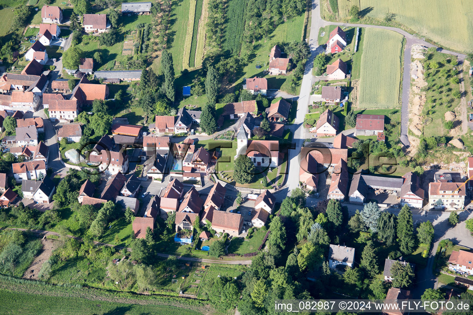 Cleebourg in the state Bas-Rhin, France out of the air