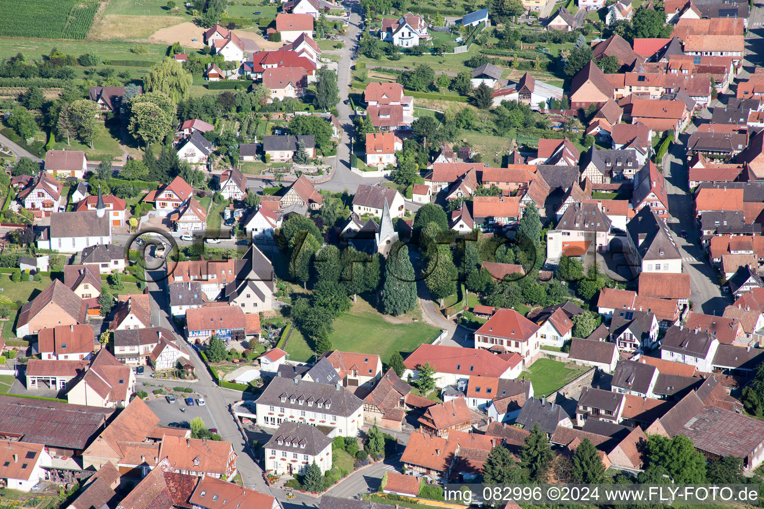 Aerial photograpy of Steinseltz in the state Bas-Rhin, France