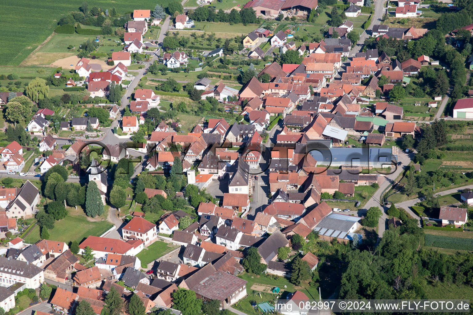 Oblique view of Steinseltz in the state Bas-Rhin, France