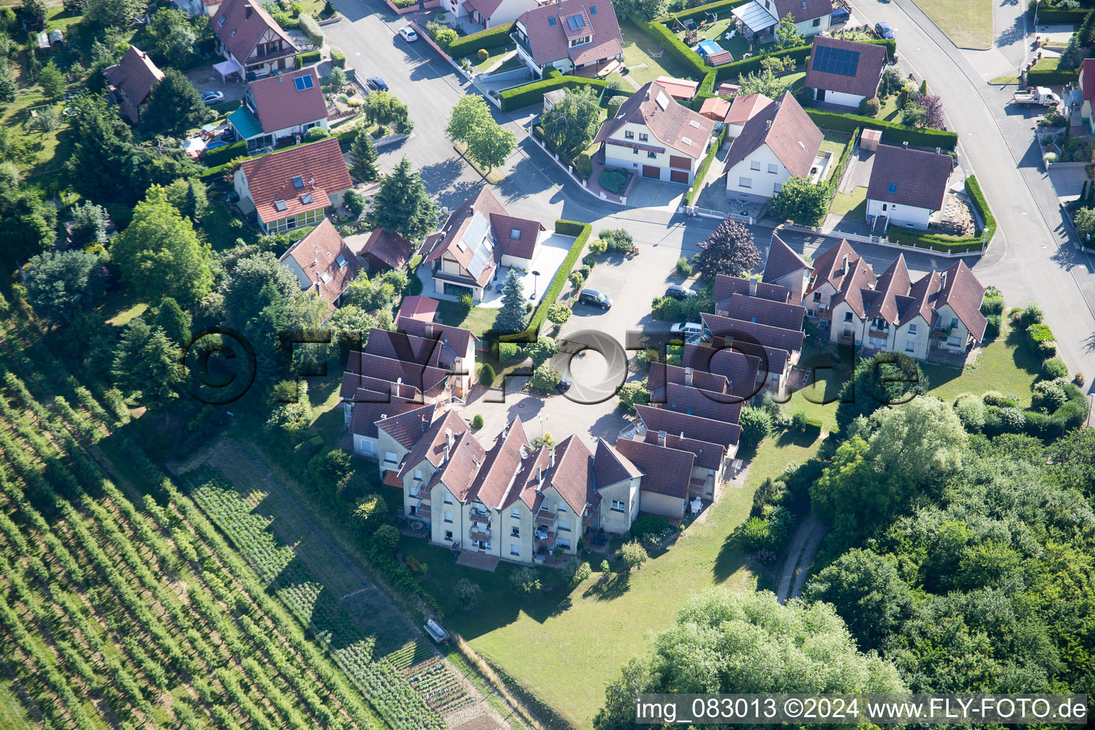 Wissembourg in the state Bas-Rhin, France from above