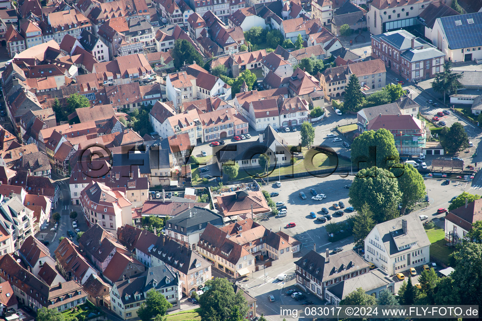 Bird's eye view of Wissembourg in the state Bas-Rhin, France