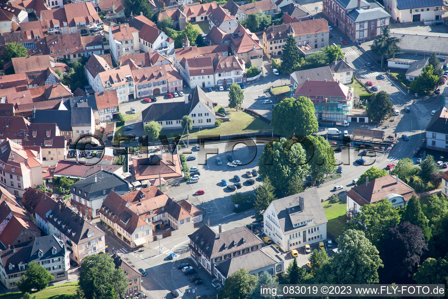 Drone recording of Wissembourg in the state Bas-Rhin, France