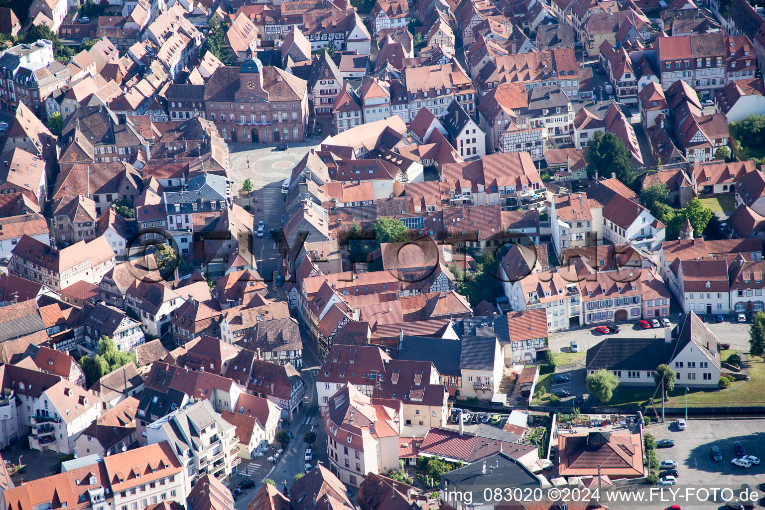 Drone image of Wissembourg in the state Bas-Rhin, France