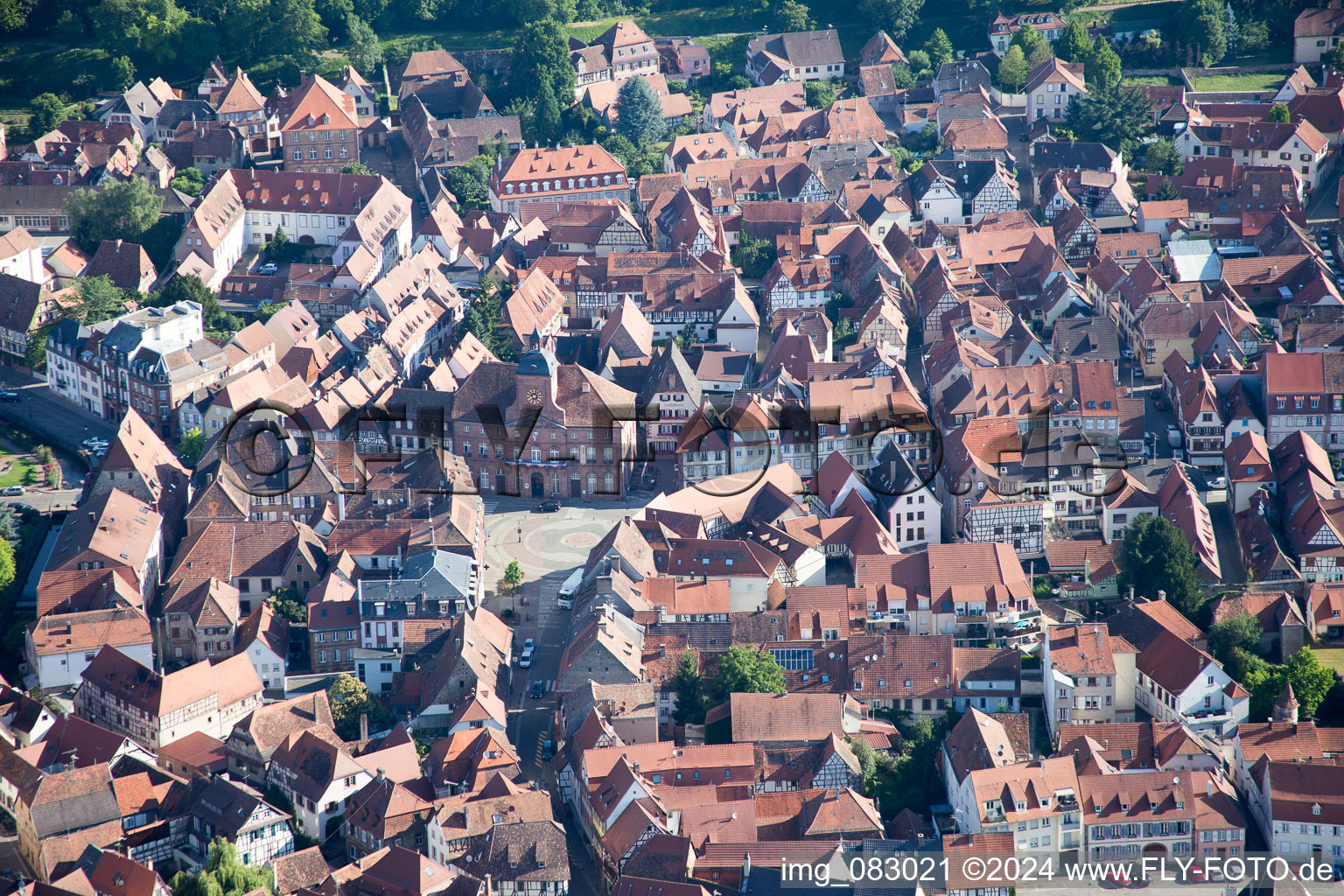 Wissembourg in the state Bas-Rhin, France from the drone perspective