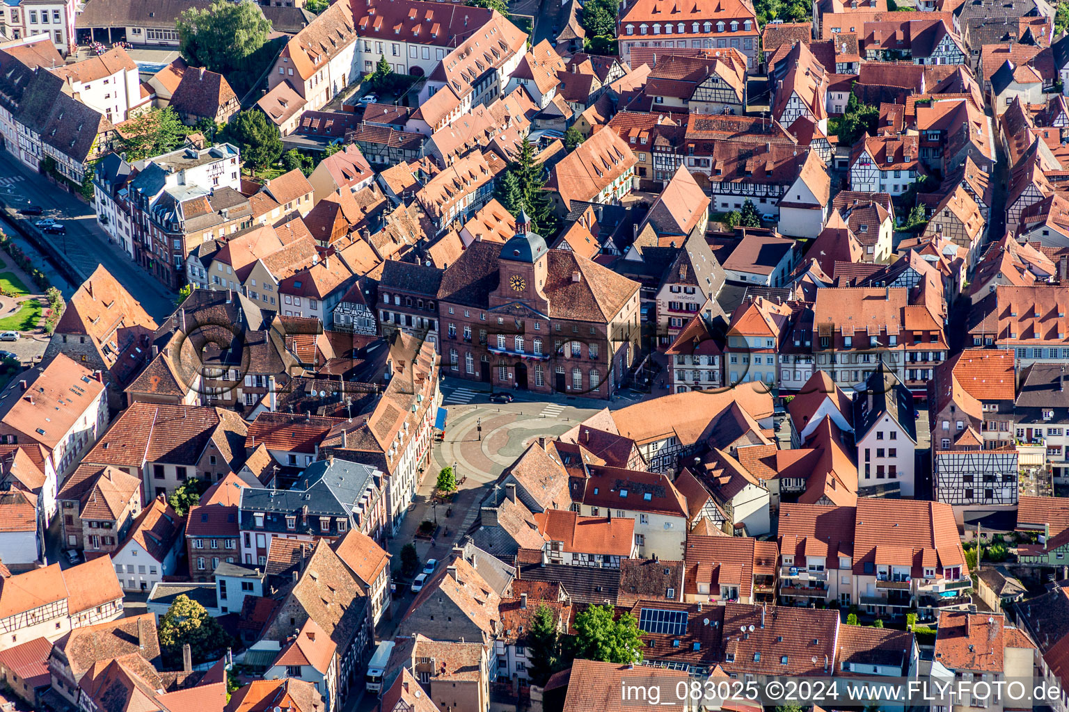 Circular Place in front of Tourist Office in Wissembourg in Grand Est, France