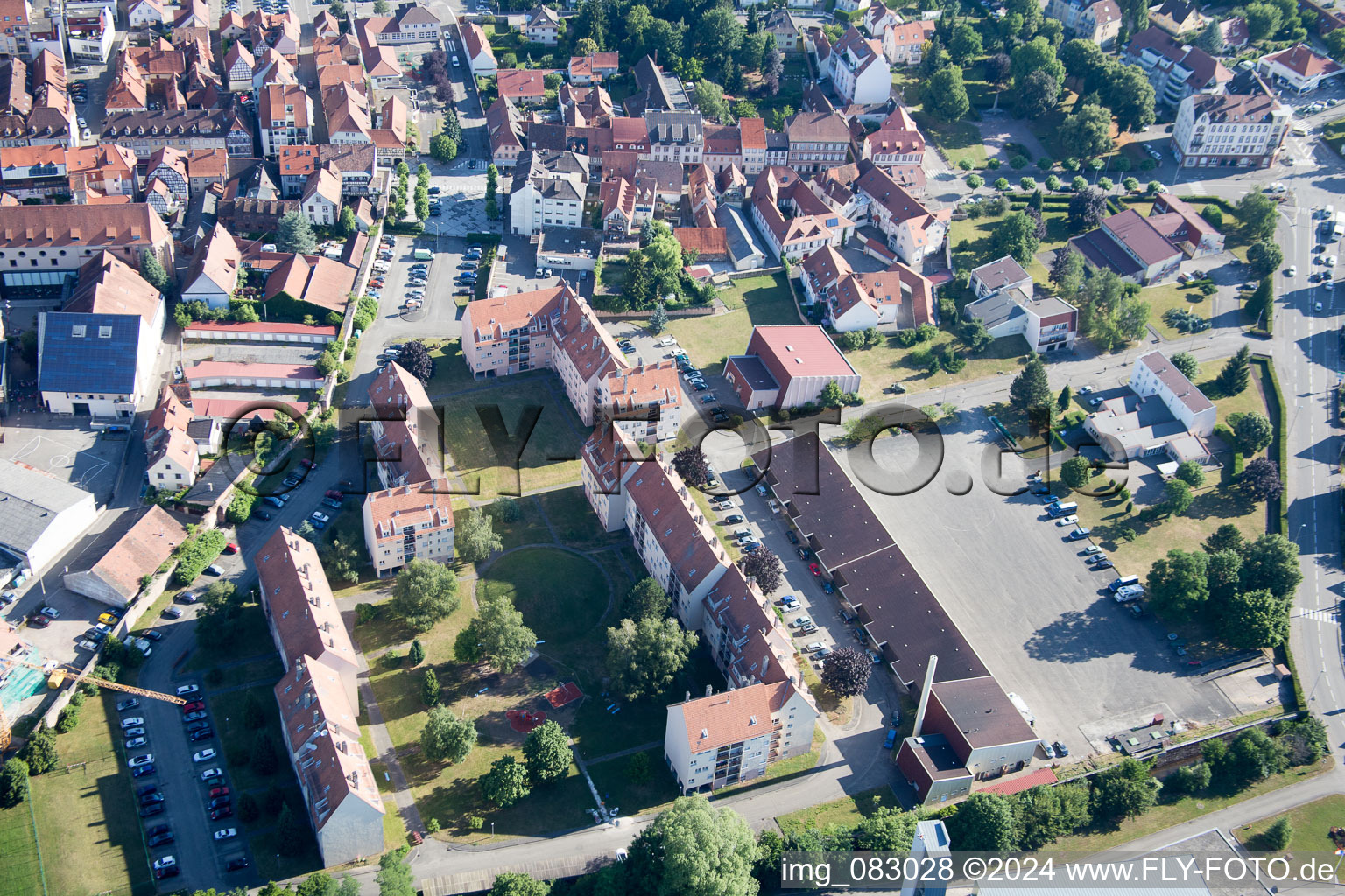 Aerial photograpy of Wissembourg in the state Bas-Rhin, France