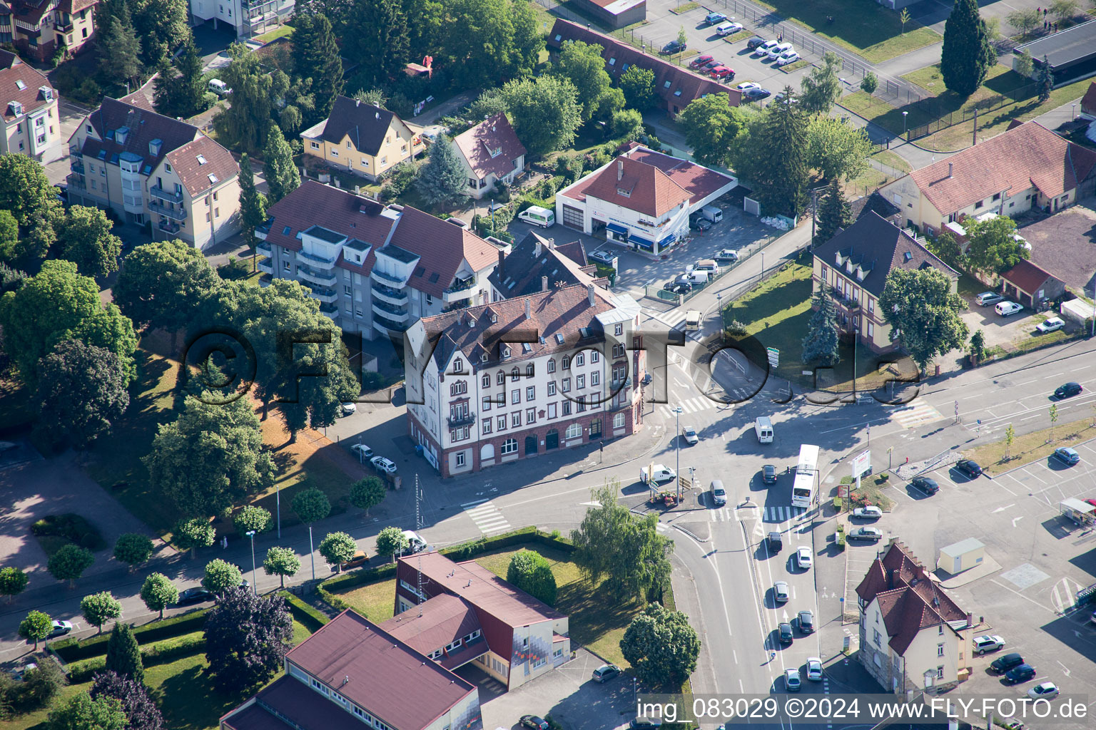 Oblique view of Wissembourg in the state Bas-Rhin, France