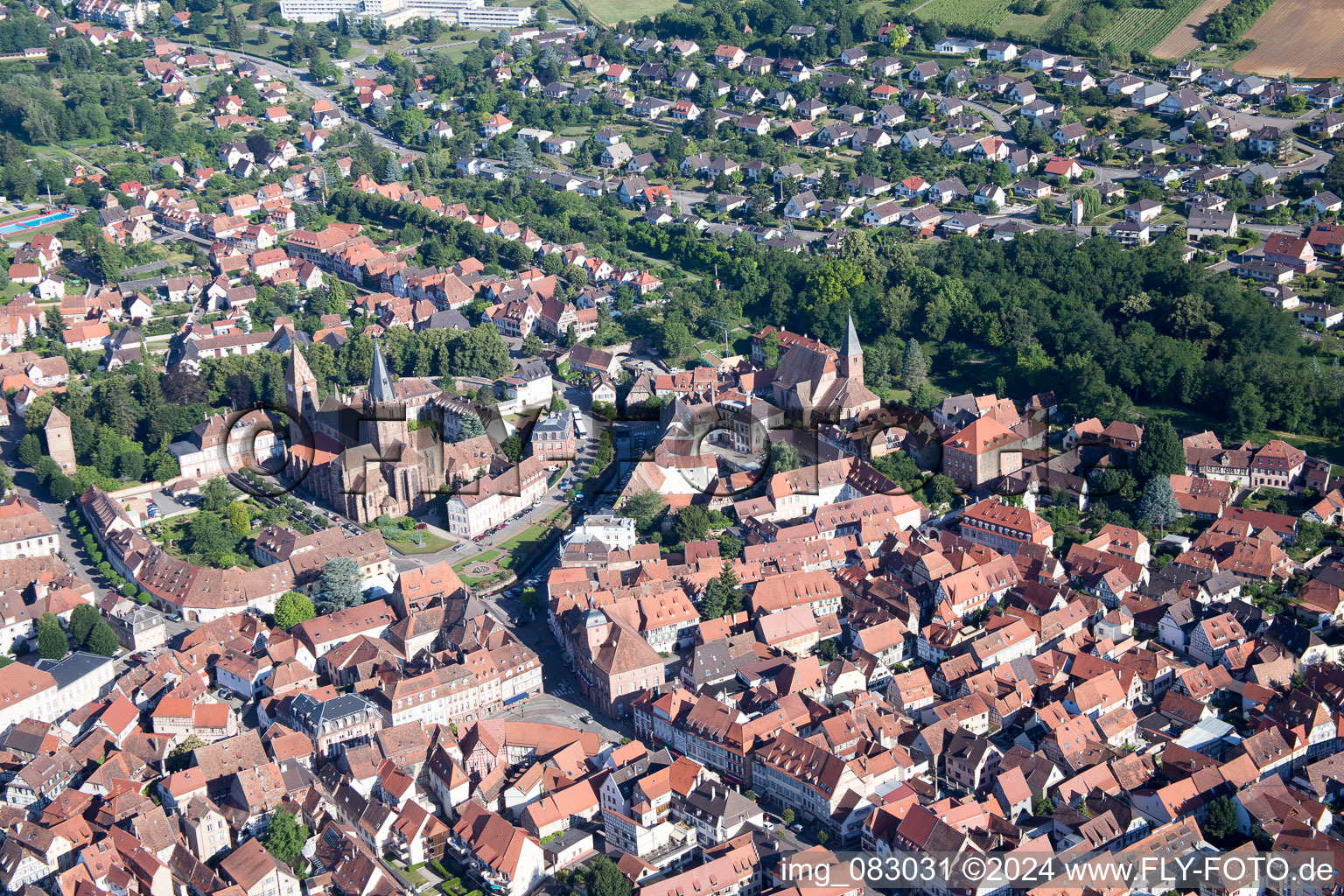 Wissembourg in the state Bas-Rhin, France out of the air