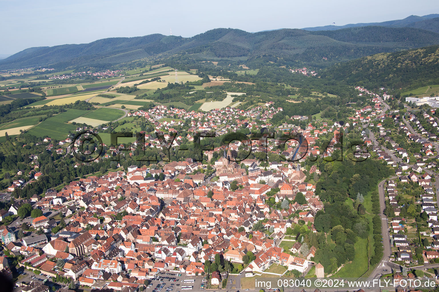 Drone image of Wissembourg in the state Bas-Rhin, France