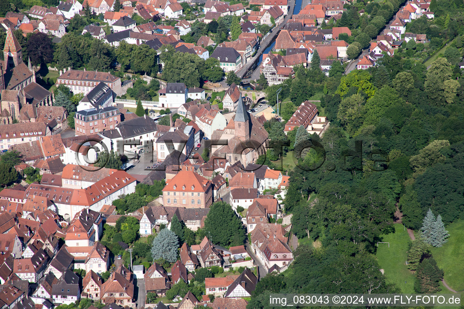 Wissembourg in the state Bas-Rhin, France seen from a drone