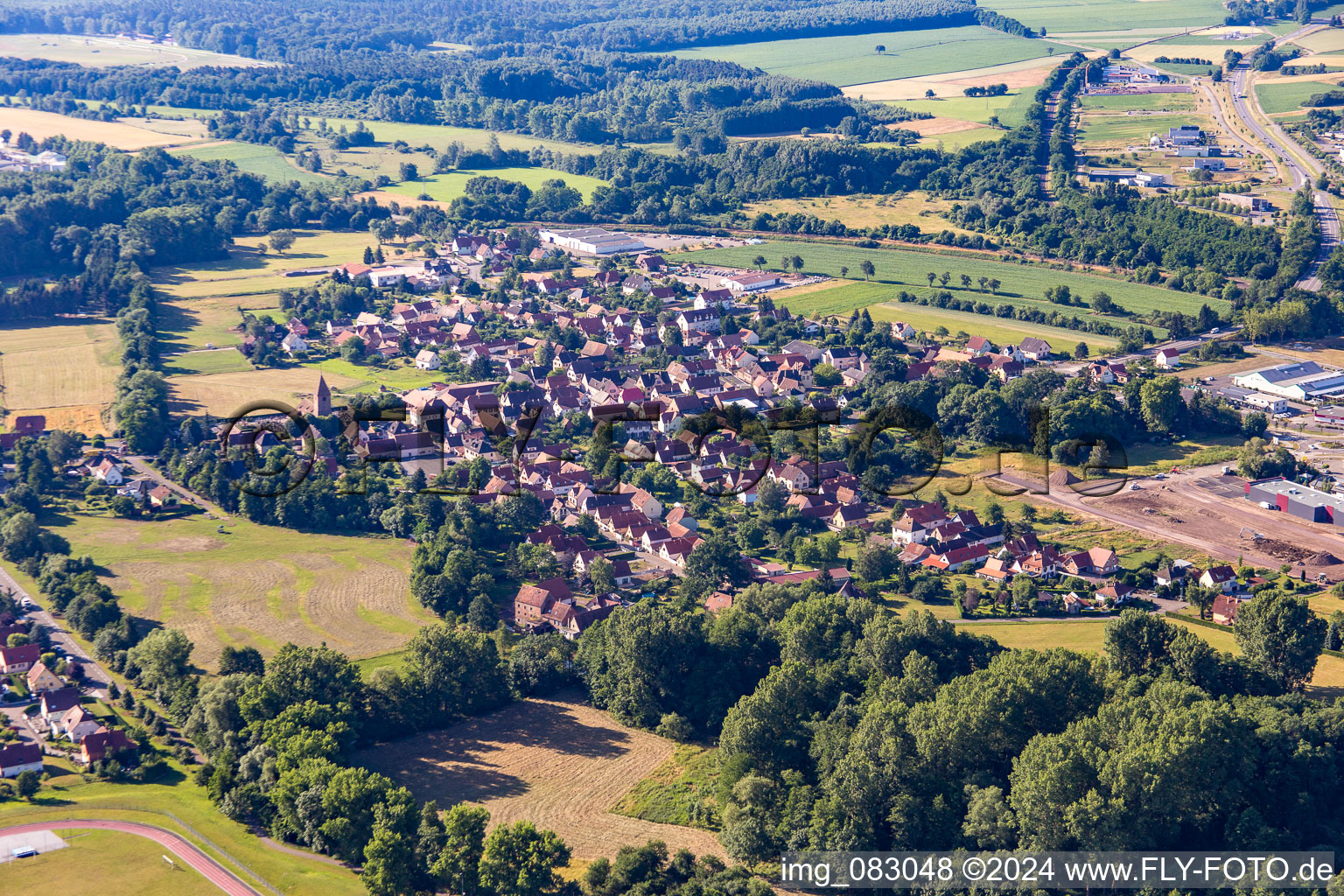 Aerial photograpy of District Altenstadt in Wissembourg in the state Bas-Rhin, France