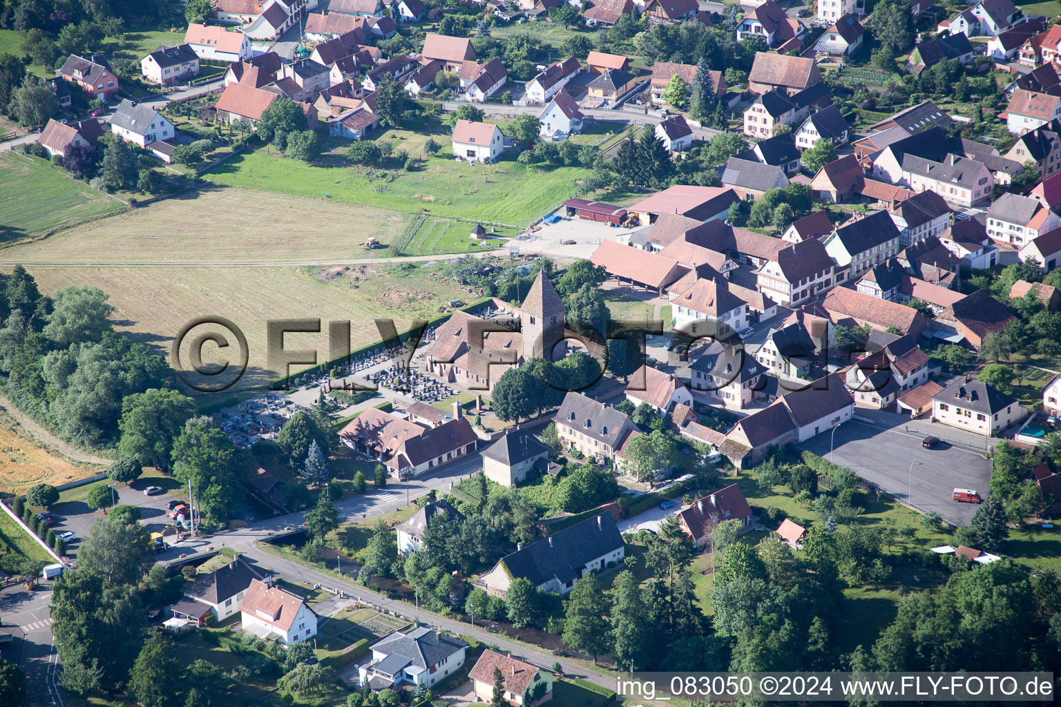 Town View of the streets and houses of the residential areas in Altenstadt in Grand Est, France