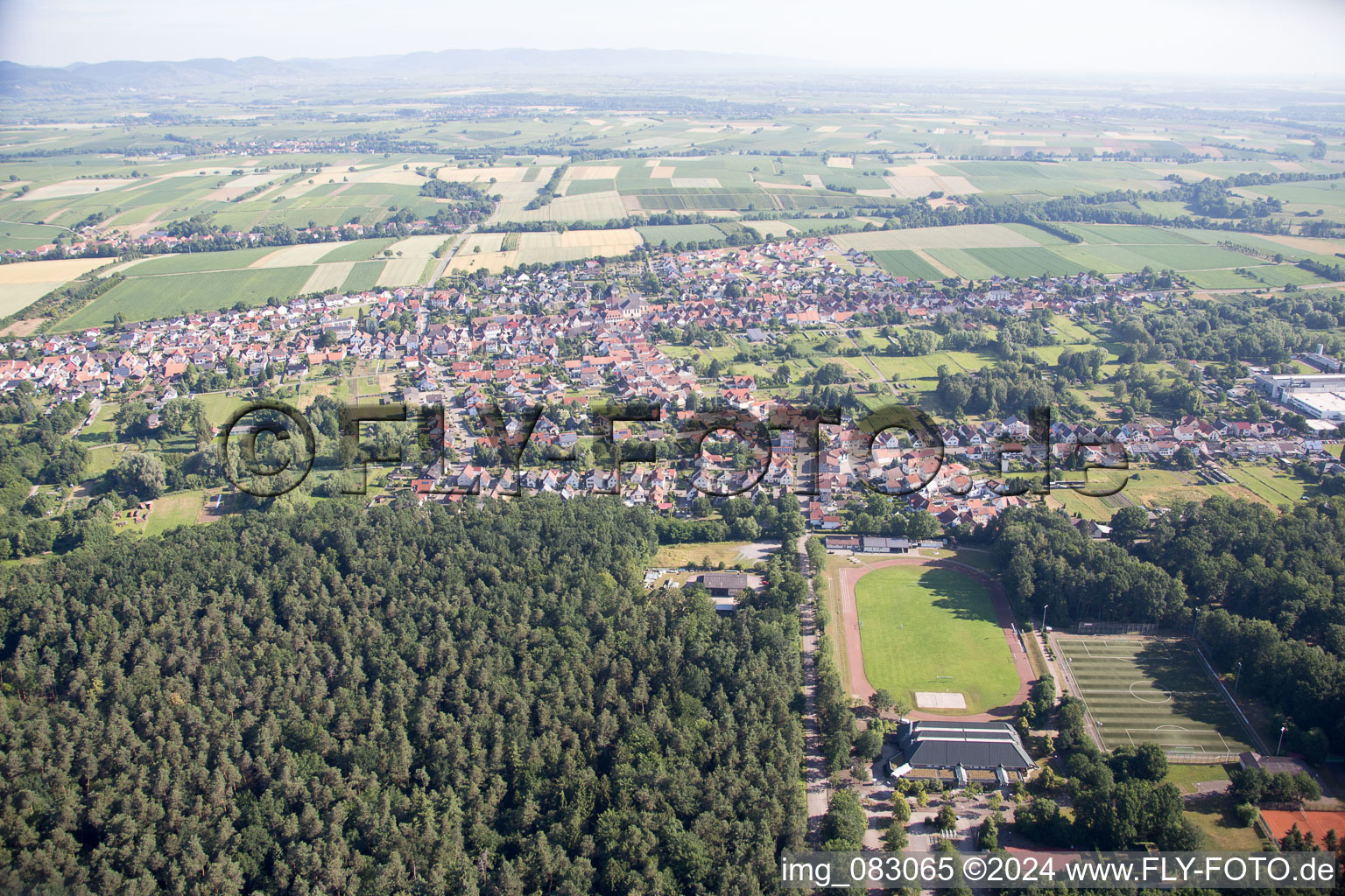 Aerial photograpy of District Schaidt in Wörth am Rhein in the state Rhineland-Palatinate, Germany