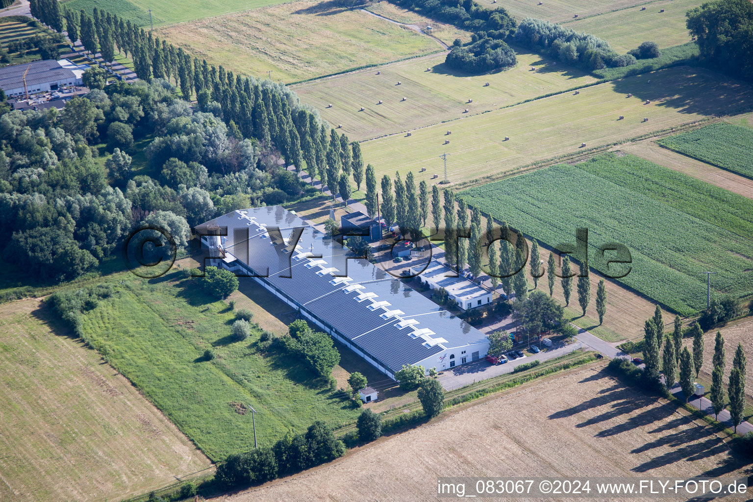 District Schaidt in Wörth am Rhein in the state Rhineland-Palatinate, Germany from above