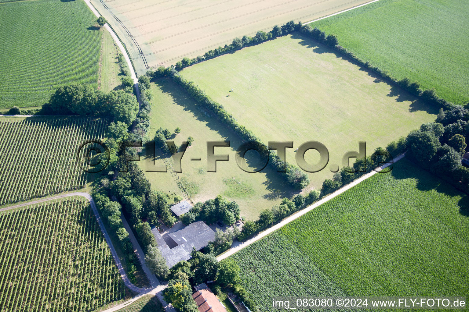 Drone recording of Minfeld in the state Rhineland-Palatinate, Germany