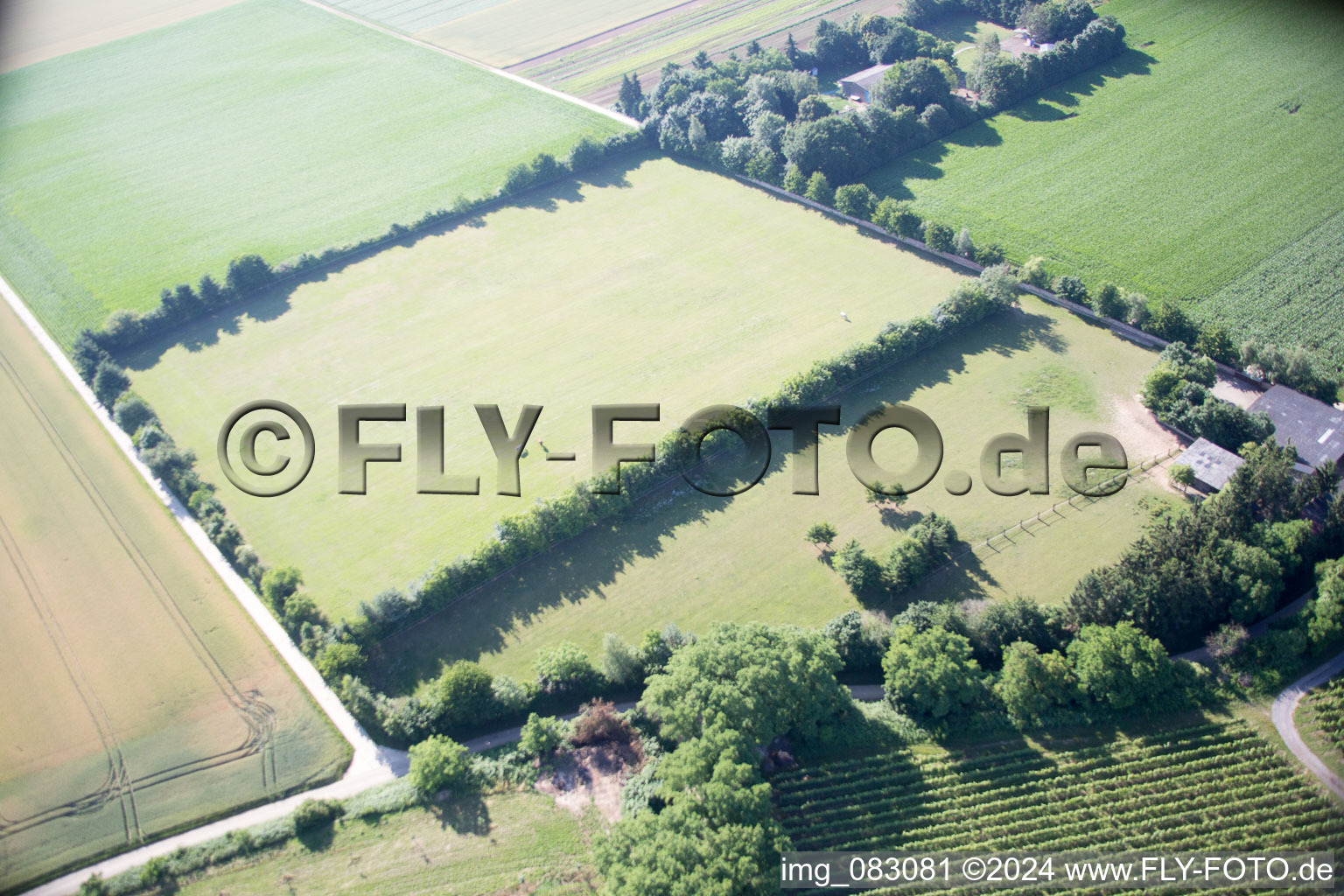 Drone image of Minfeld in the state Rhineland-Palatinate, Germany