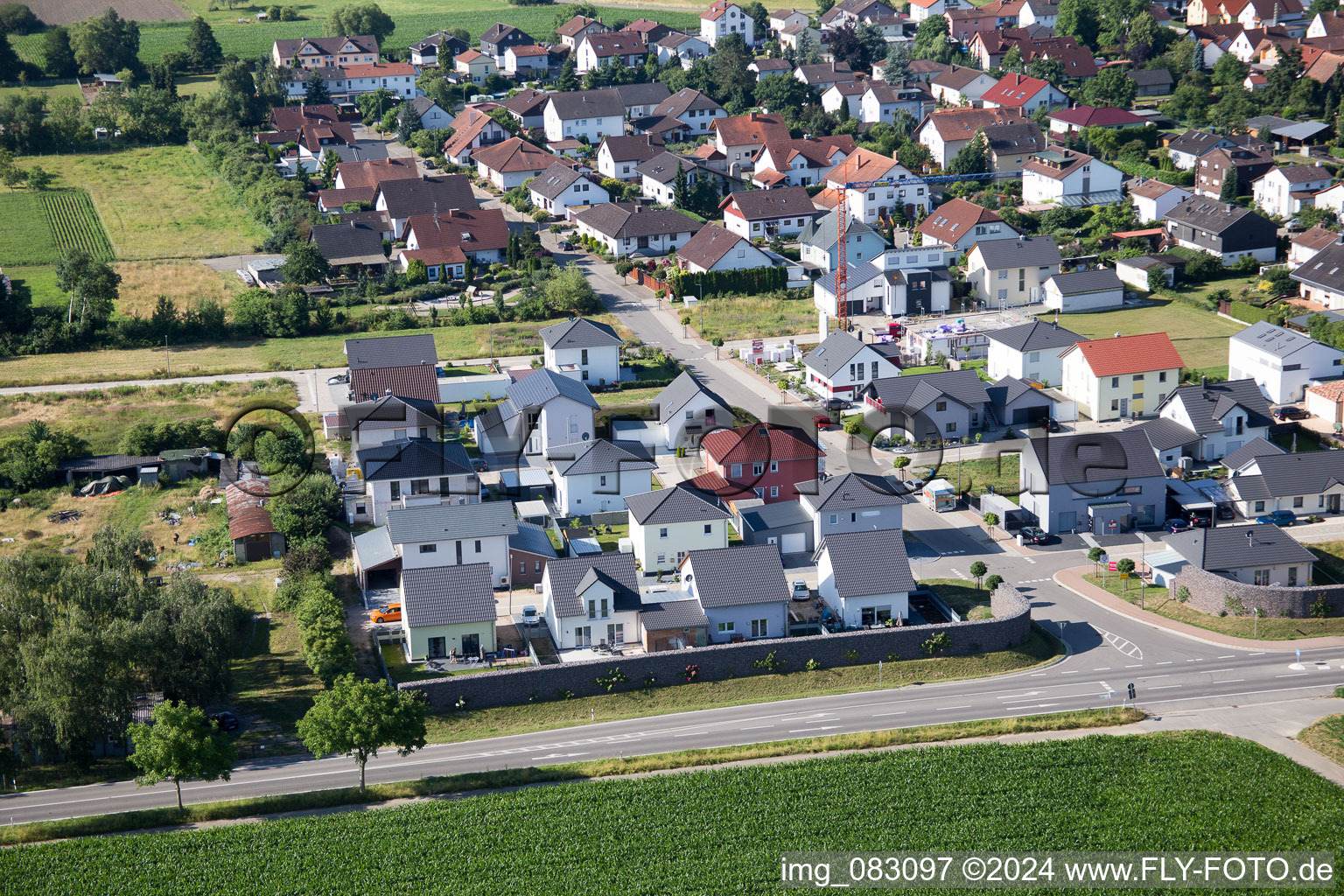 Minfeld in the state Rhineland-Palatinate, Germany from the drone perspective