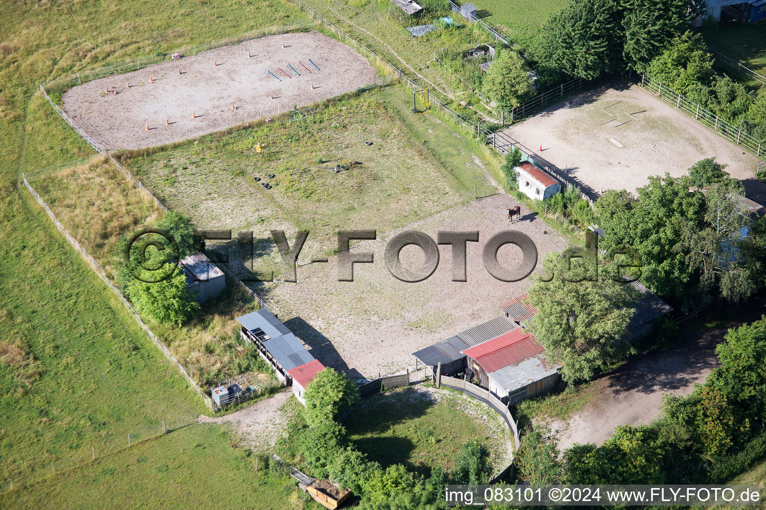 Aerial photograpy of Minfeld in the state Rhineland-Palatinate, Germany