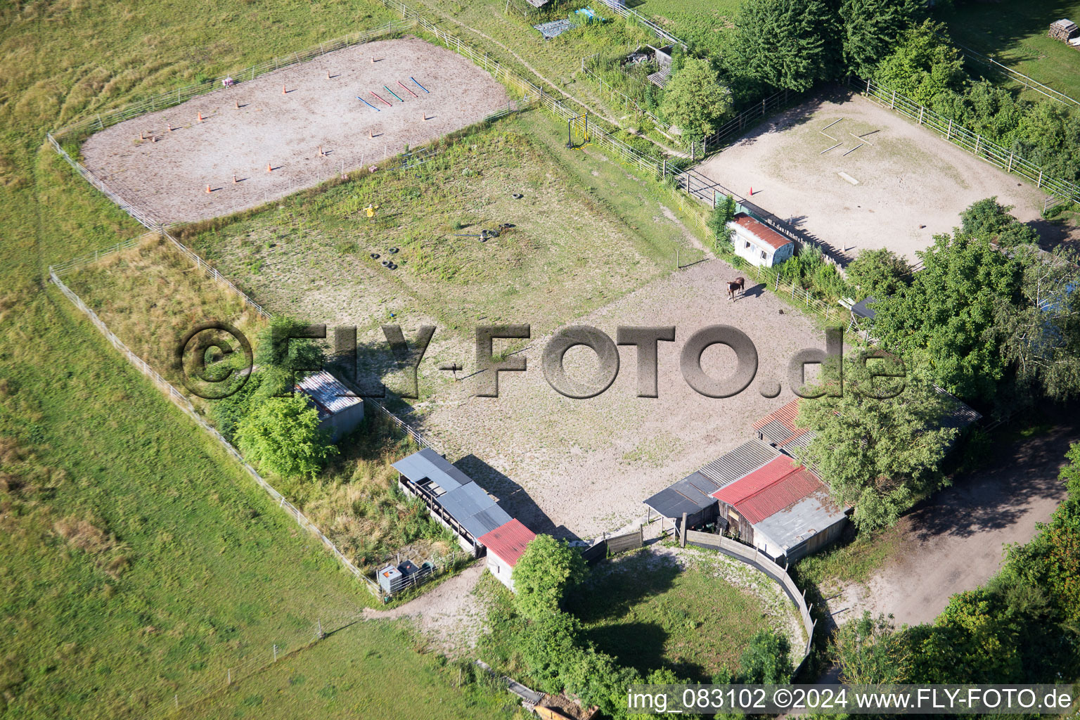 Oblique view of Minfeld in the state Rhineland-Palatinate, Germany