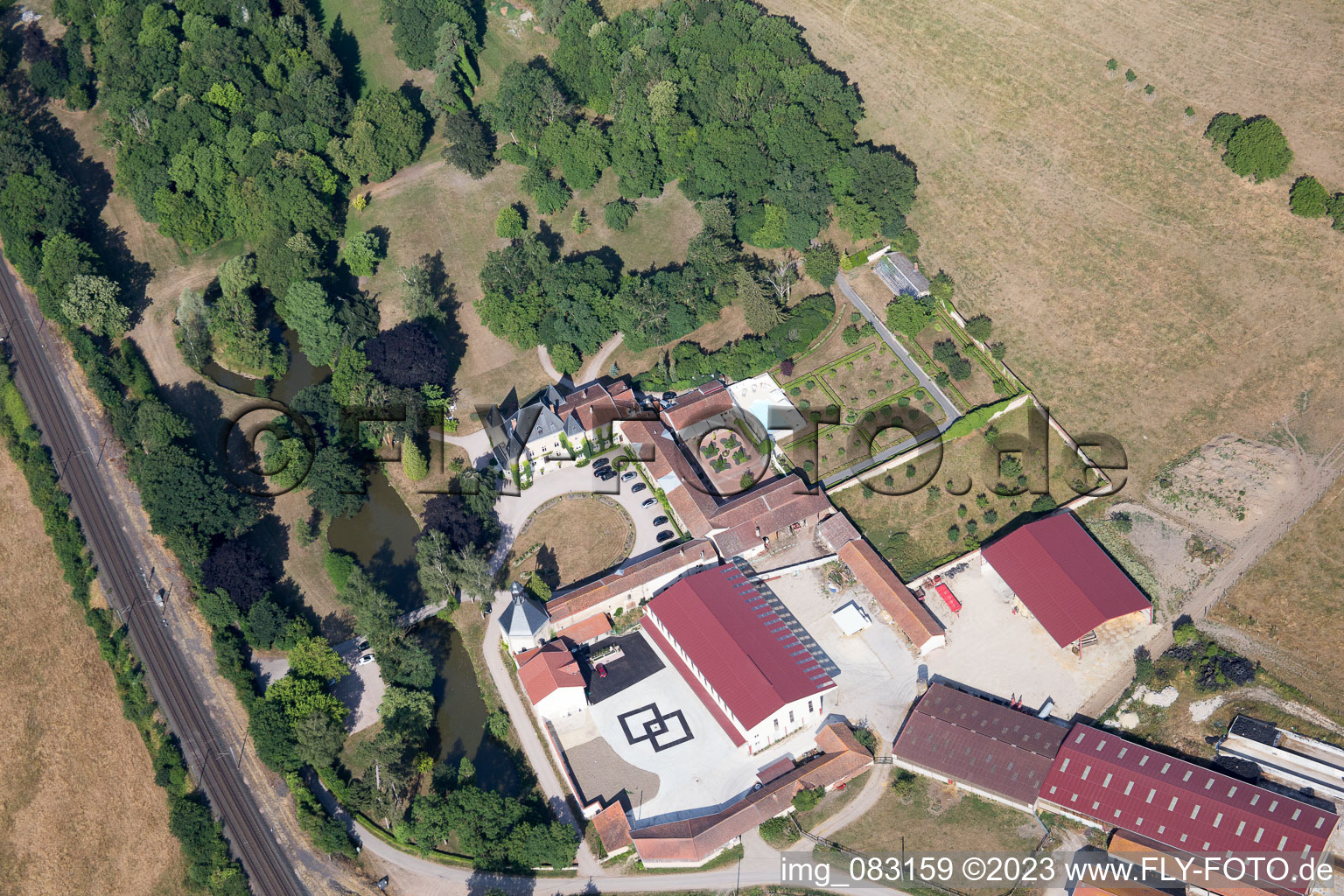 Aerial view of Rehainviller in the state Meurthe et Moselle, France