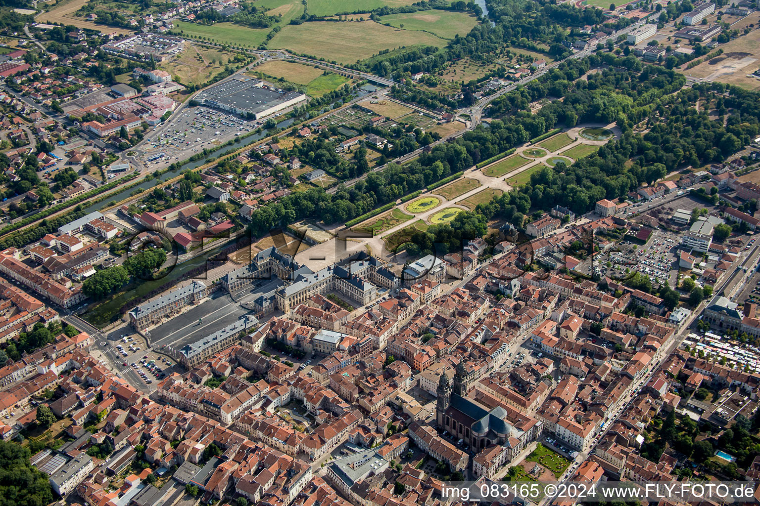 Building complex in the park of the castle Schloss Luneville in Luneville in Grand Est, France