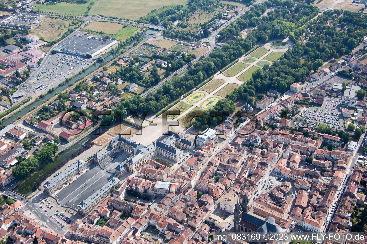 Aerial photograpy of Lunéville in the state Meurthe et Moselle, France