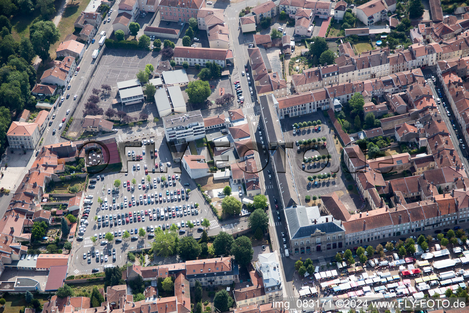 Lunéville in the state Meurthe et Moselle, France from above