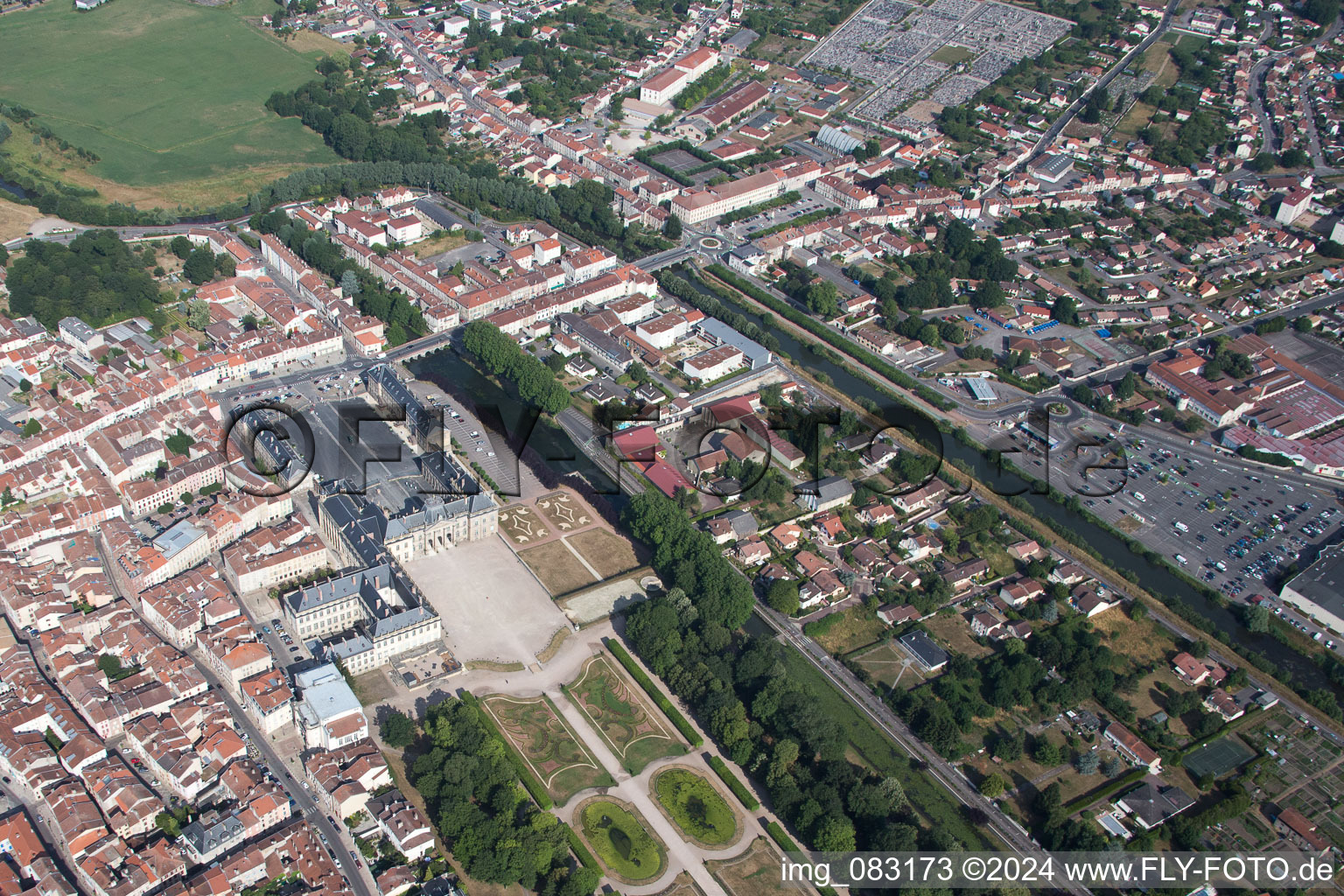 Lunéville in the state Meurthe et Moselle, France seen from above