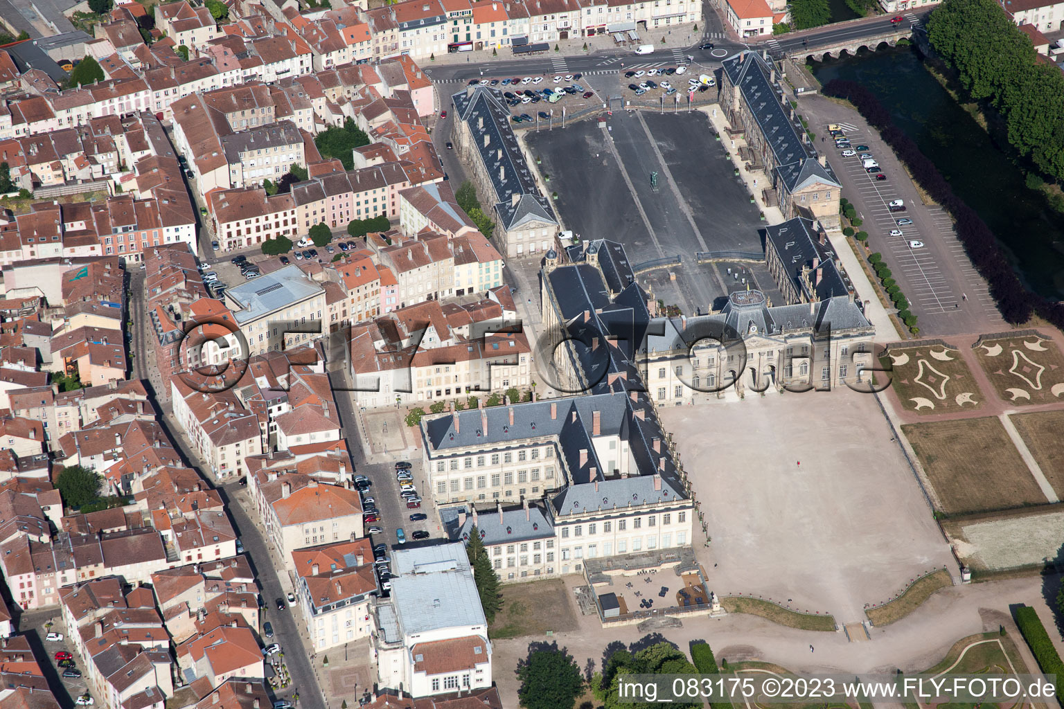 Bird's eye view of Lunéville in the state Meurthe et Moselle, France
