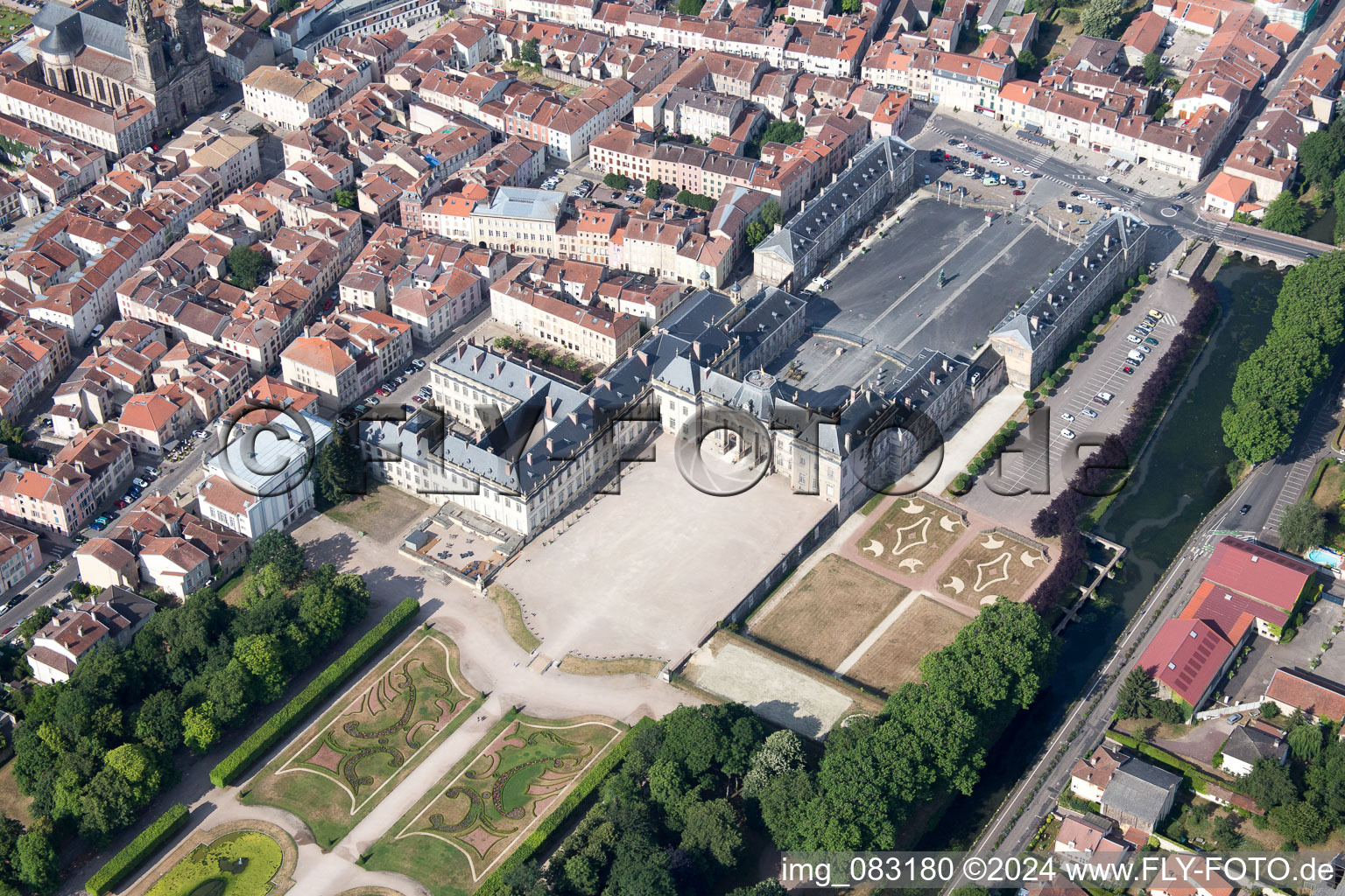 Lunéville in the state Meurthe et Moselle, France viewn from the air