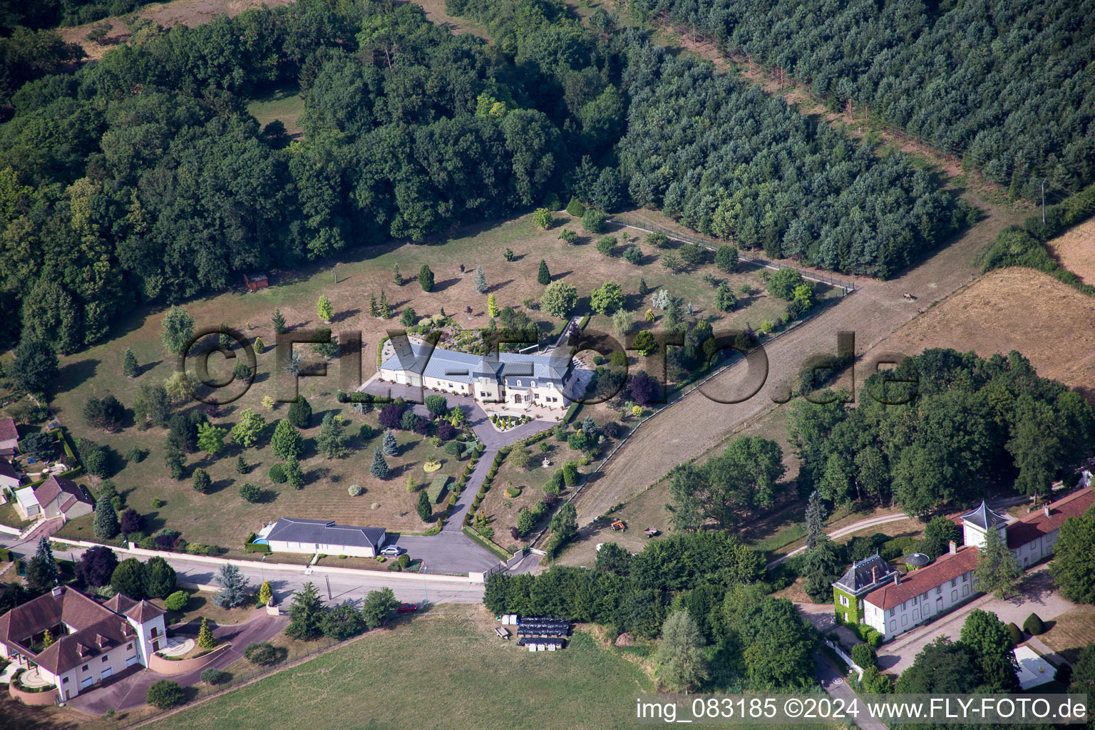 Aerial view of Palace near Luneville in Grand Est, France