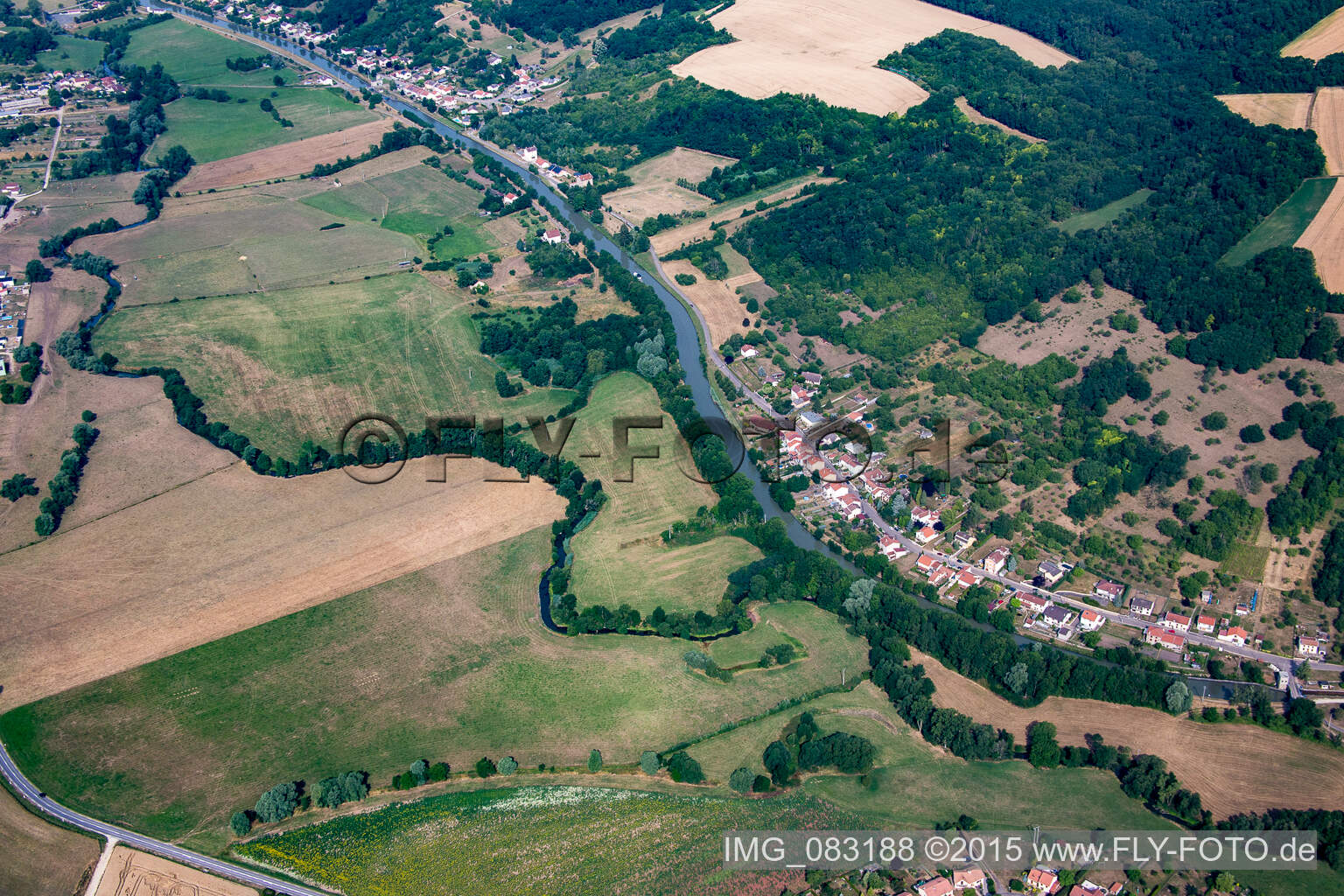 Aerial view of Sommerviller in the state Meurthe et Moselle, France