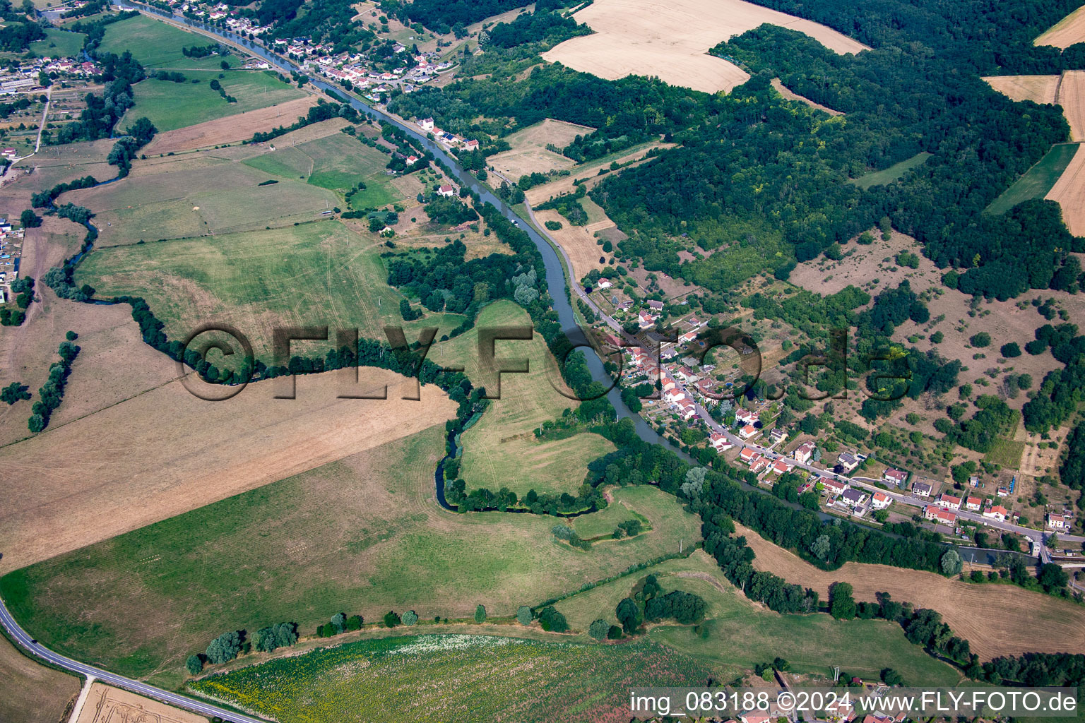 Aerial view of Sommerviller in the state Meurthe et Moselle, France