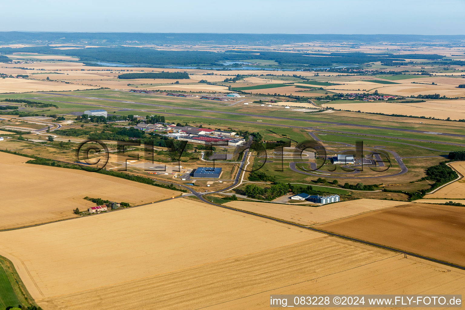 Runway with tarmac terrain of airfield Chambley Planet'Air in Saint-Julien-les-Gorze in Grand Est, France
