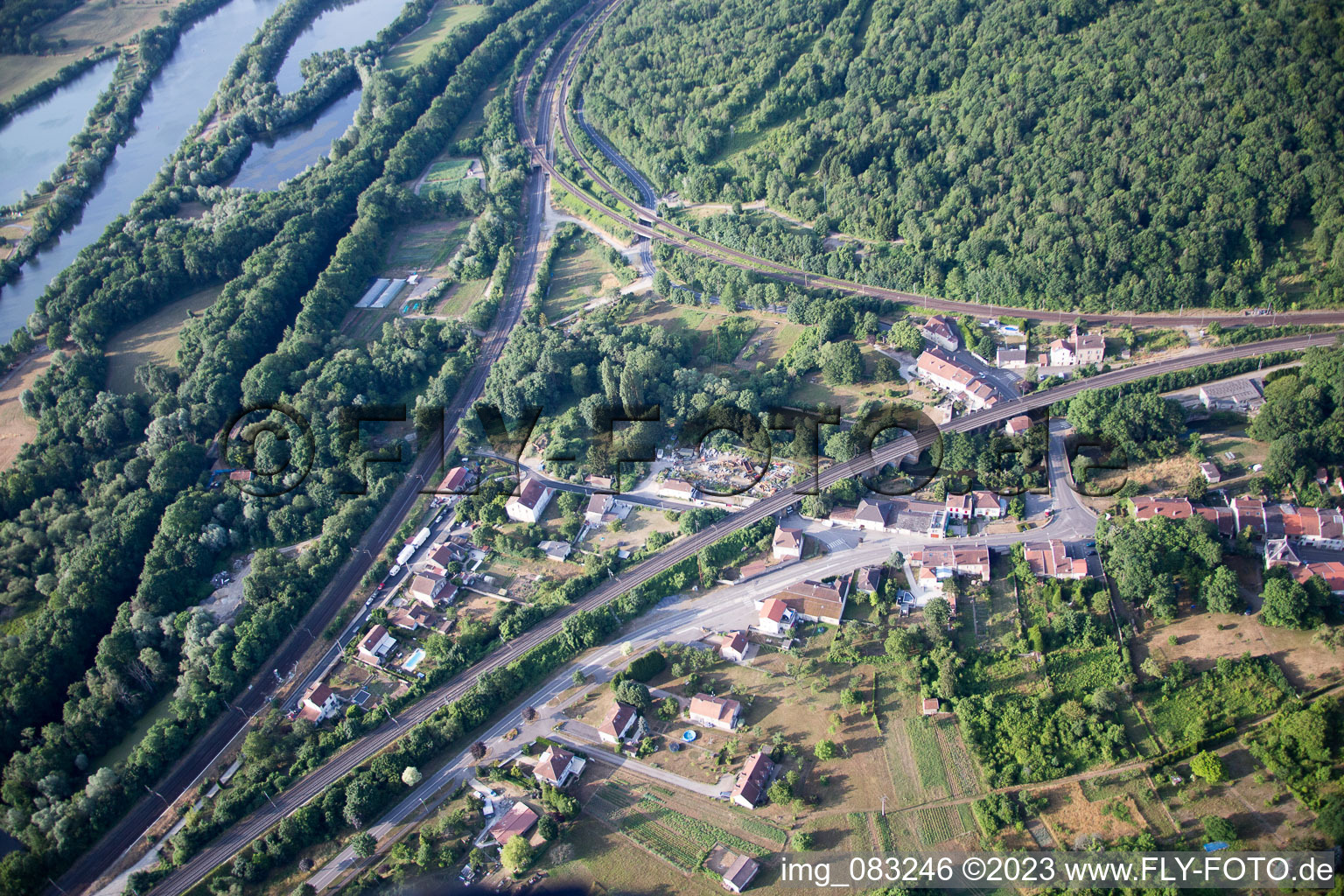 Arnaville in the state Meurthe et Moselle, France from above