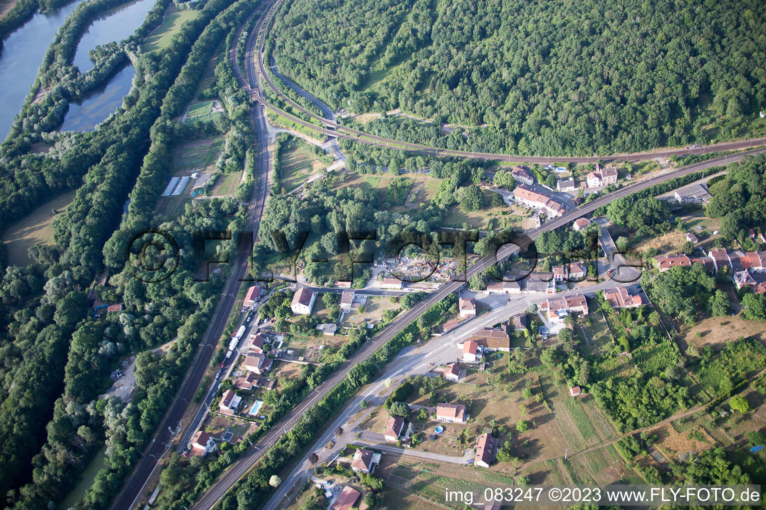 Arnaville in the state Meurthe et Moselle, France out of the air