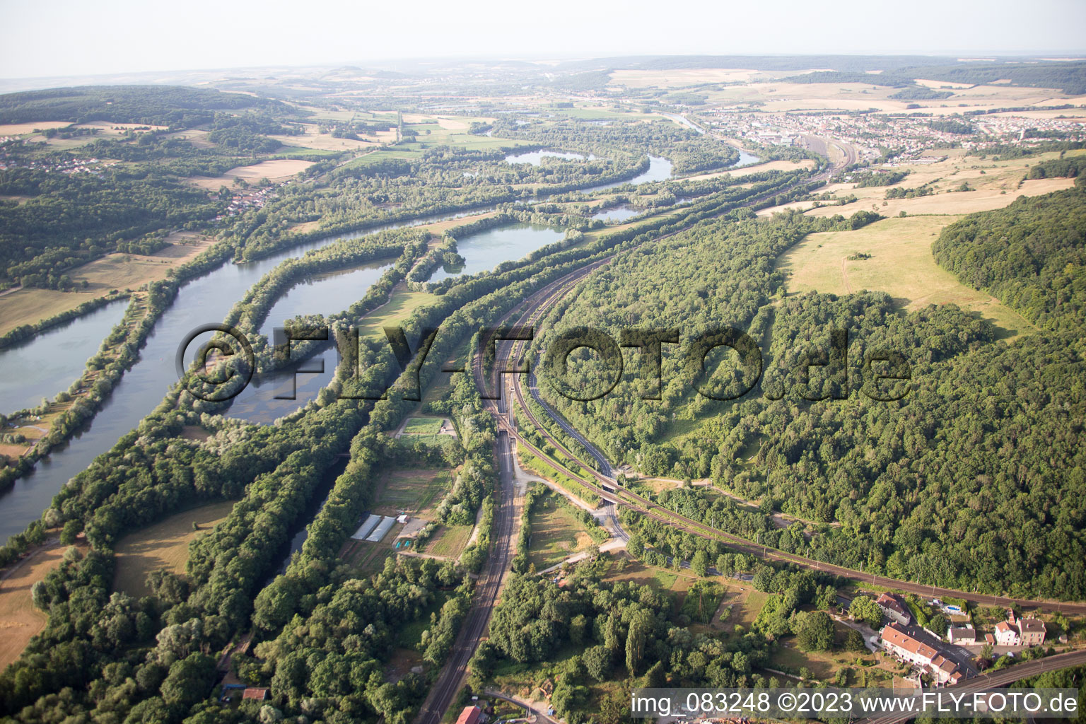 Arnaville in the state Meurthe et Moselle, France seen from above