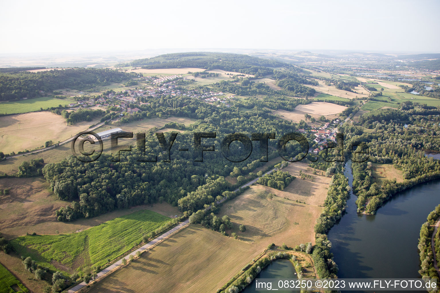 Bird's eye view of Arnaville in the state Meurthe et Moselle, France