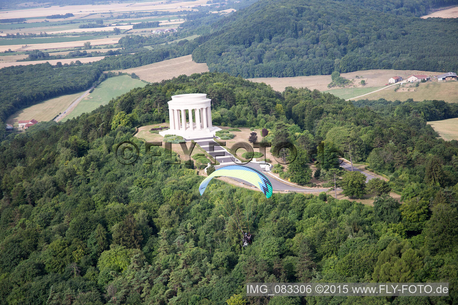 American War Memorial in Montsec in the state Meuse, France out of the air