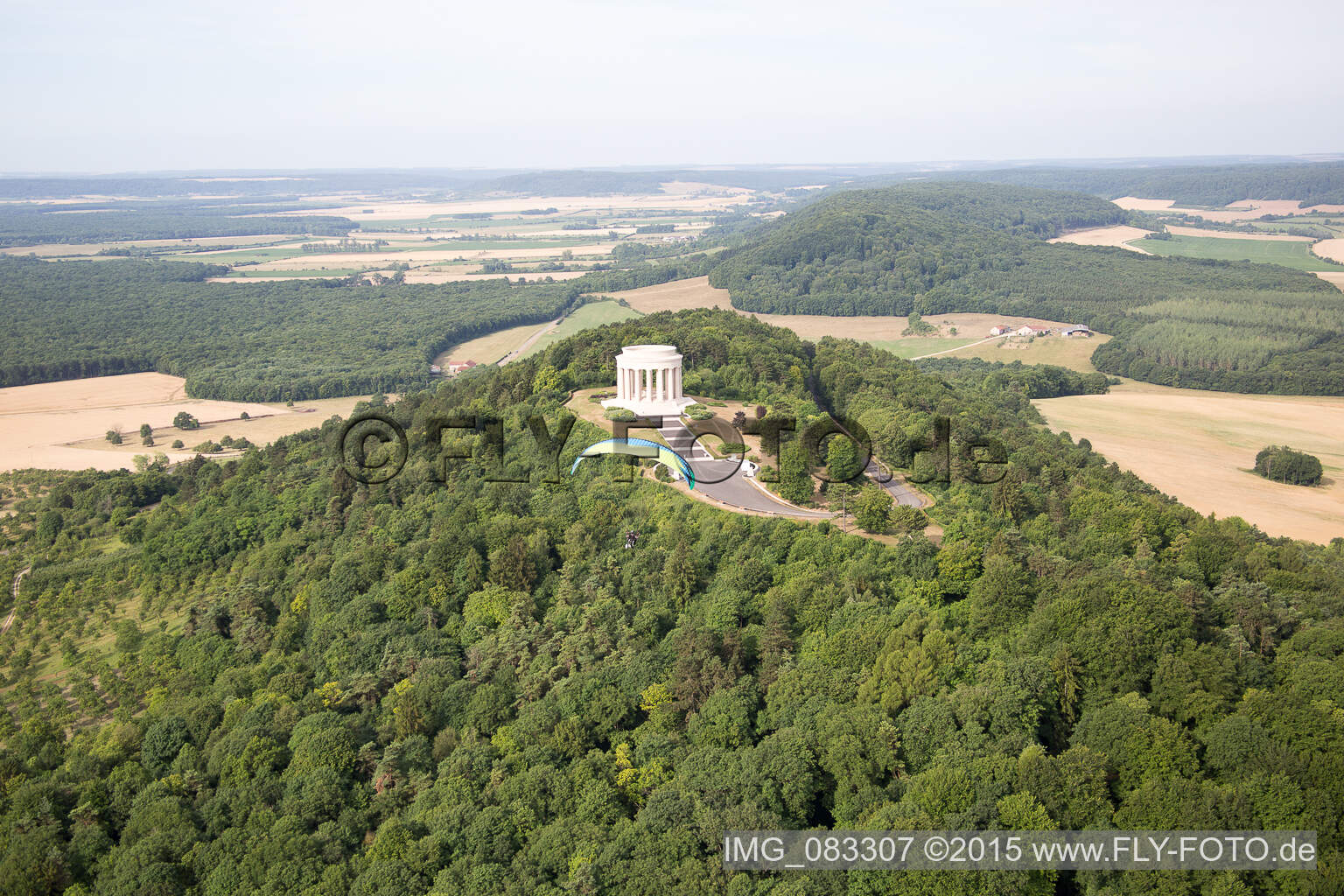 American War Memorial in Montsec in the state Meuse, France seen from above