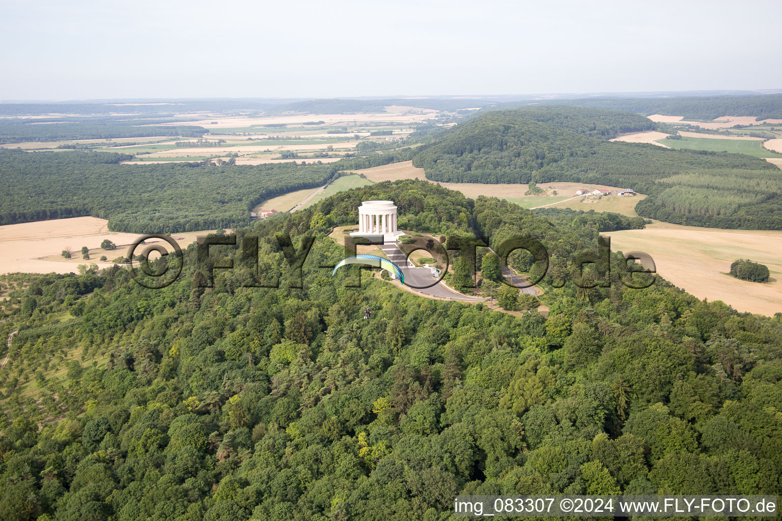 American War Memorial in Montsec in the state Meuse, France seen from above