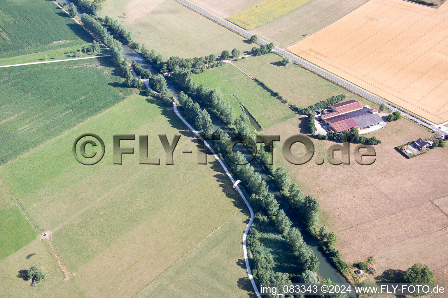 Lacroix-sur-Meuse in the state Meuse, France seen from above