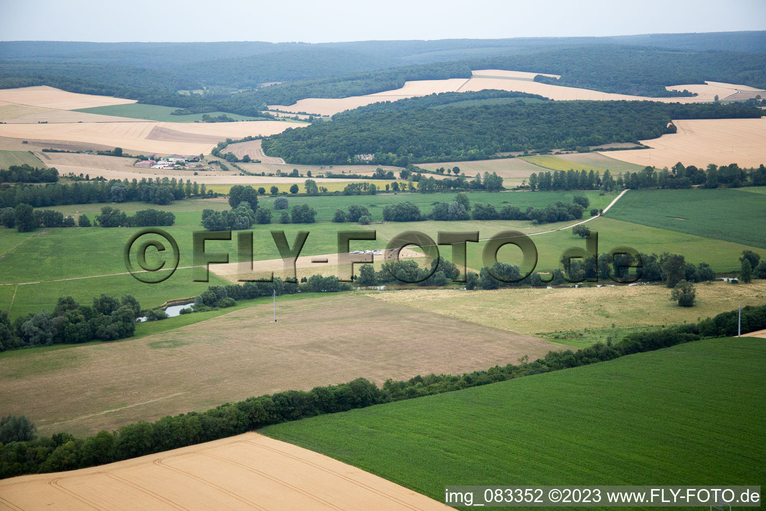 Aerial view of Woimbey in the state Meuse, France