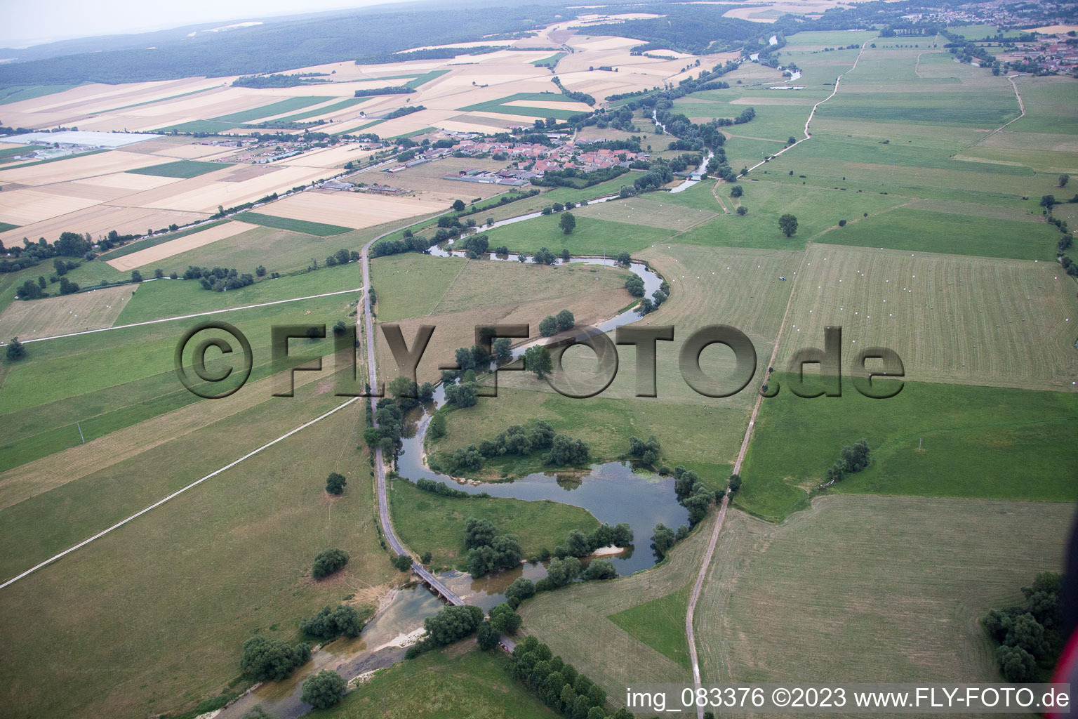 Aerial photograpy of Dompcevrin in the state Meuse, France