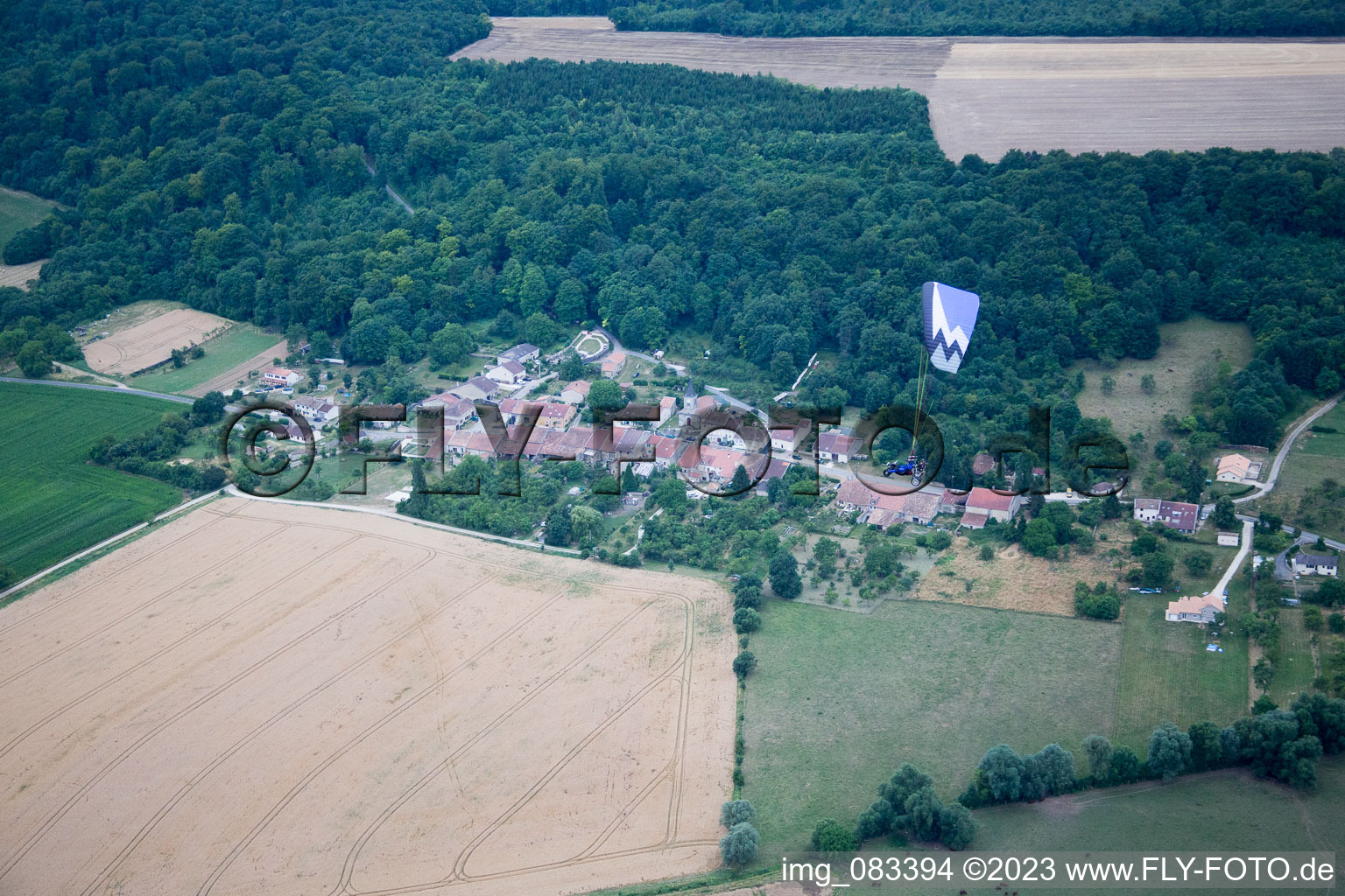 Aerial view of Girauvoisin in the state Meuse, France