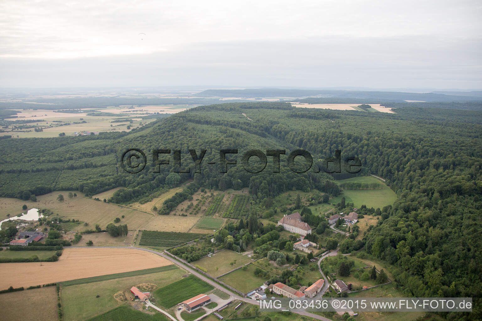 Aerial view of Geville in the state Meuse, France