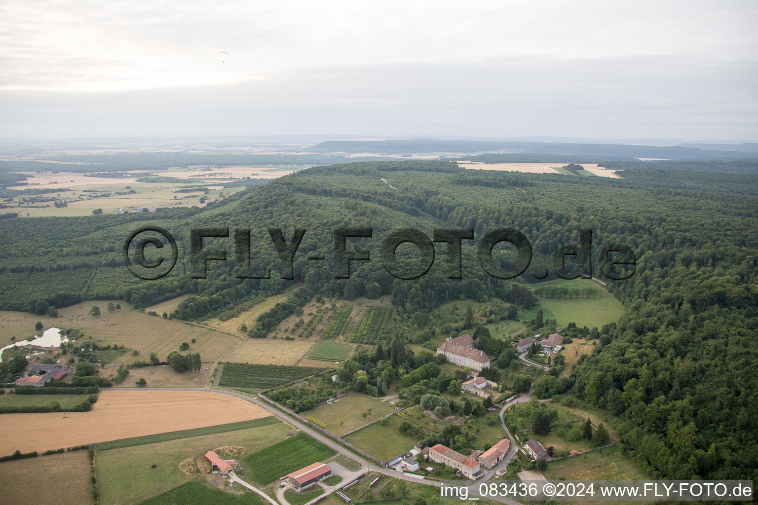 Aerial view of Geville in the state Meuse, France