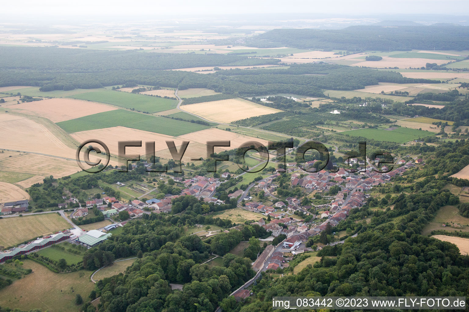 Aerial view of Boucq in the state Meurthe et Moselle, France