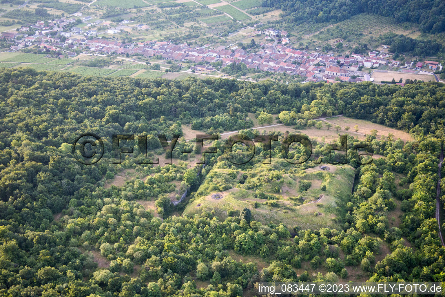 Aerial view of Lucey in the state Meurthe et Moselle, France